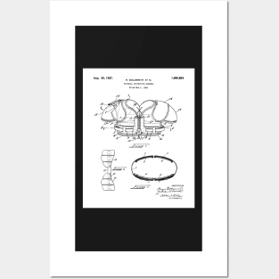 Football Pads Patent - Football Player Team Coach Art - White Posters and Art